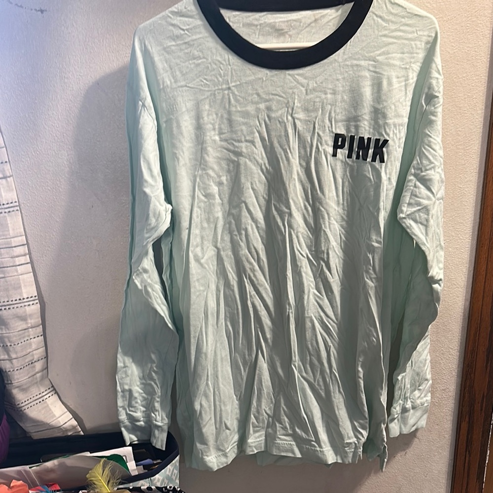 Victoria's Secret PINK Mint Long Sleeve Shirt